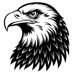 bald eagle bird black silhouette vector, Simple silhouette Design vector icon with white background. Wild Animal Vector. Bird Vector 