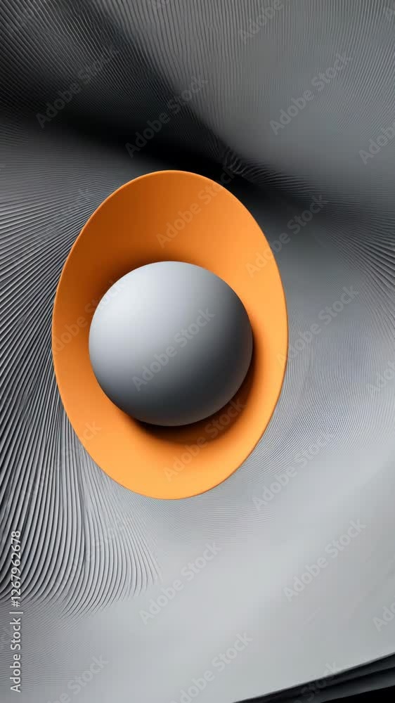 Aufkleber abstract composition with curved lines and circular shapes in modern design