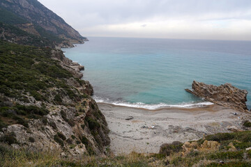 view of the coast of the mediterranean sea in hatay samandağ