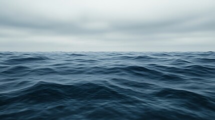 Dark Ocean Waves Under a Cloudy Sky