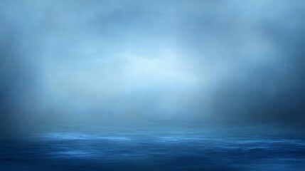 Serene Blue Fog Over Calm Water Surface