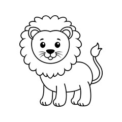 Cute Minimalist Lion Icon Adorable Cartoon Lion Line Art Logo