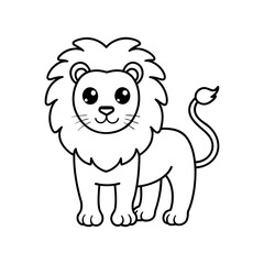 Cute Minimalist Lion Icon Adorable Cartoon Lion Line Art Logo