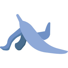 Banana peel icon organic waste vector isolated