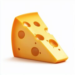 Fototapeta premium Cheese wedge isolated on white