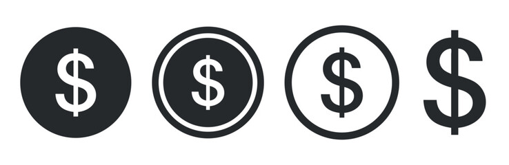 Dollar sign isolated on white background. Flat style US dollar icon for website design, logo, app, and UI. Simple dollar symbol for financial themes and currency-related graphics
