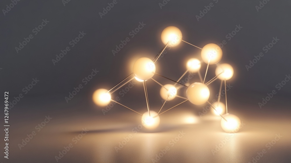 Leinwandbilder illuminated molecular structure representing scientific discovery and innovation in a modern setting