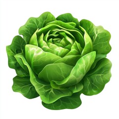 Lettuce head isolated on white