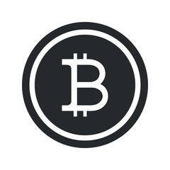 Flat Bitcoin Icon. Blockchain Vector Design for Cryptocurrency Business Concept on White Background