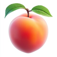Peach isolated on white