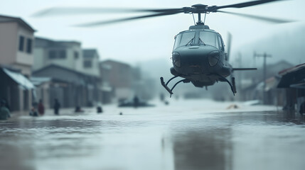 Aerial support during a flood crisis.