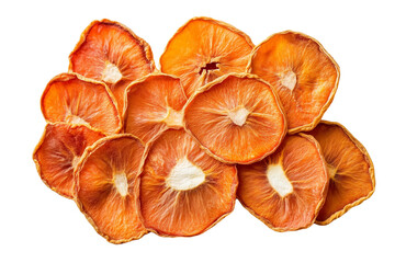 dried persimmon slices isolated on white