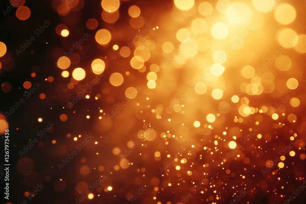 Poster Abstract background with warm, golden bokeh lights, creating a festive and magical atmosphere.