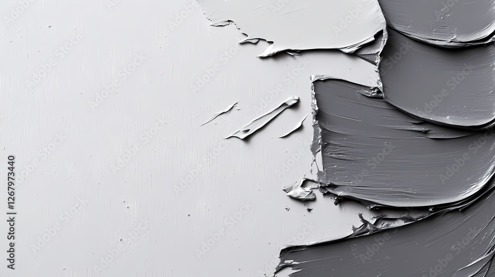 Poster paint being spread on canvas with a palette knife in an art studio environment. generative ai