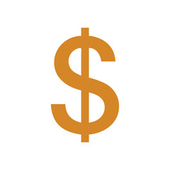 Simple Dollar Icon – Flat UI Design, US Dollar Symbol for Logos & Apps
