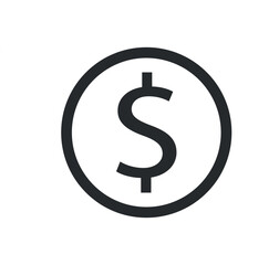 Isolated Dollar Symbol – Flat Design US Dollar Icon for Apps & Websites