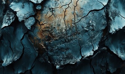 Cracked and Weathered Surface with Rich Textures and Earthy Tones in a Natural Setting