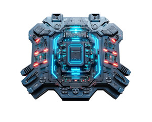 Fototapeta premium A futuristic microprocessor with glowing circuits, representing artificial intelligence and next-generation computing.