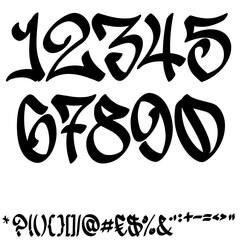 numbers graffiti pixo art vector design