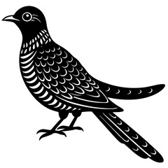 cuckoo bird black silhouette vector, Simple silhouette Design vector icon with white background. Wild Animal Vector. Bird Vector 