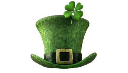 Festive Green Hat with Shamrock for Saint Patrick's Day Celebration in Belfast, Northern Ireland