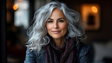 Smiling senior woman in her home