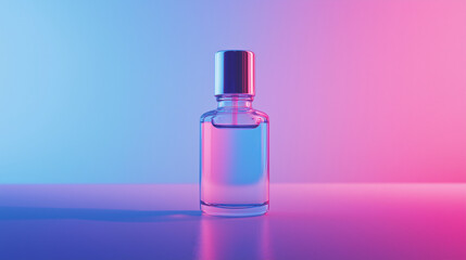 Vibrant Glass Bottle with Colorful Reflections – AI Generated Image