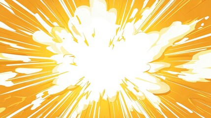 Blank Yellow Comic-Style Background with Thunder Lightning Bolts for Dramatic Dialog or Caption