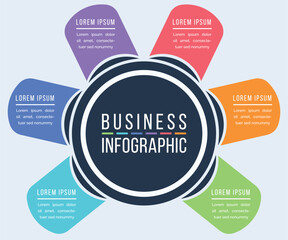 Obraz premium Infographic design 6 Options business information