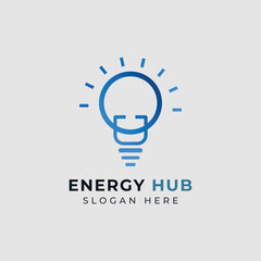 Creative energy logo featuring a light bulb illustration, symbolizing innovation, power, and bright ideas perfect for businesses and startups.