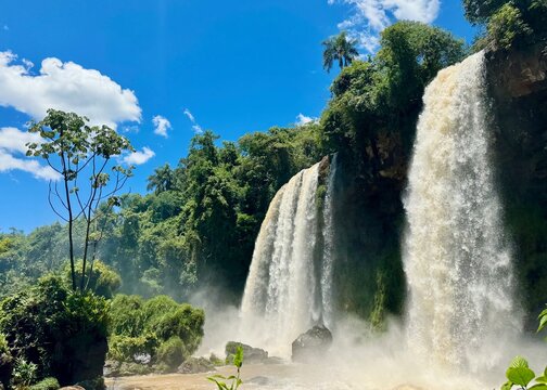 waterfall scene in Iguazu falls, Argentina (dos hermanas)