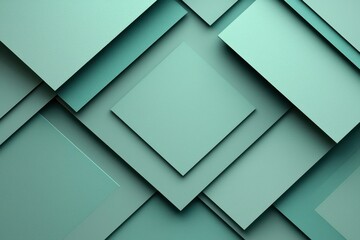 Abstract Geometric Green Teal Square Pattern Background