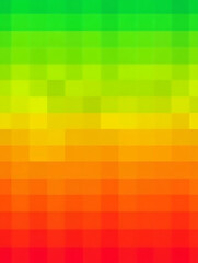 A colorful mosaic of square tiles gradiates from green to yellow to orange and eventually to red.