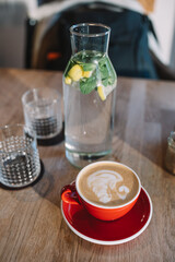 A vibrant collection of coffee, lemonades, ready meals, bistro photography, and desserts. Enjoy gourmet drinks, plated dishes, and sweet treats, perfect for showcasing culinary artistry and café ambia