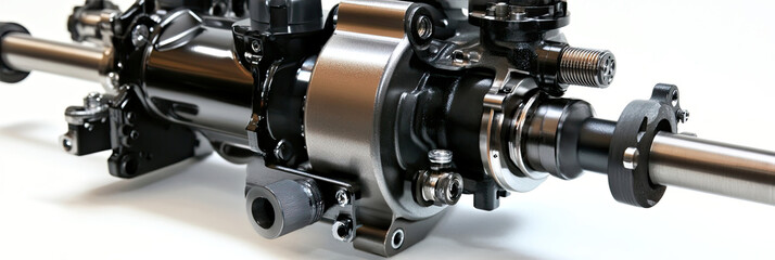 Naklejka premium Detailed Look at a New Automobile Brake Booster Assembly Against a Clean White Backdrop