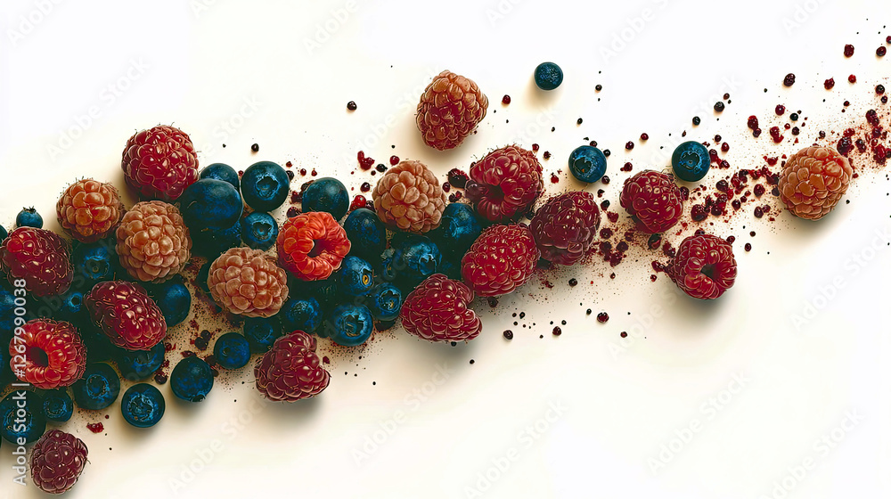 Aufkleber Vibrant Berries Create a Delightful Display of Color and Flavor on a Modern Tabletop