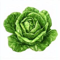 Fototapeta premium Lettuce head isolated on white