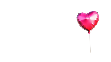 A pink heart-shaped balloon floating beautifully, adding a romantic touch.