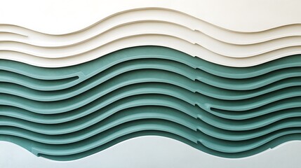Obraz premium Abstract Wave Pattern in Teal and White