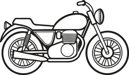Fototapeta premium motorcycle line art classic bike outline vector illustration