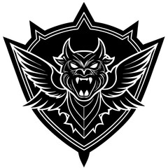 Obraz premium black and white shield