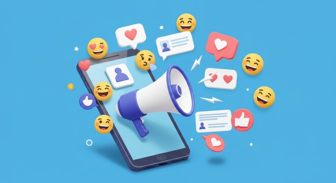 an illustration that represents the impact of social media marketing.