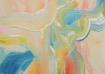 Art hand drawn Oil and Acrylic brush stroke Wave smear blot painting canvas wall. Abstract relief...