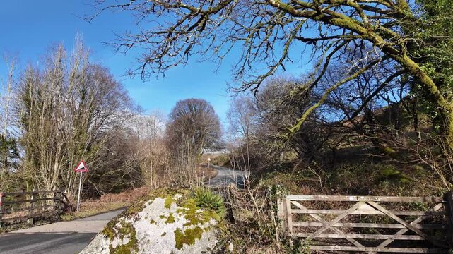 Watersmeet Dartmoor Devon England UK. 10.02.2025. Video. Winter scene in the hamlet of Watersmeet on Dartmoor south Devon UK.