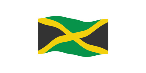 Flag of Jamaica. Jamaican national symbol in official colors. Template icon. Abstract vector background.