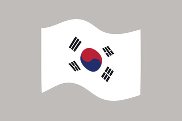 Flag of Korea. Korean national symbol in official colors. Template icon. Abstract vector background.