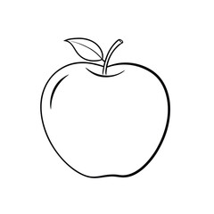 apple line art vector on white background 