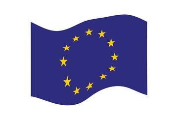 Flag of European Union. EU national symbol in official colors. Template icon. Abstract vector background.