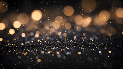 Obraz premium Elegant Black and Gold Glitter Bokeh Background - Luxury Sparkling Texture for Branding, Graphic Design & Digital Wallpapers