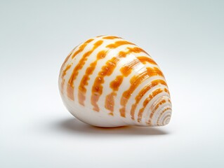 striped sea Shell on White Background